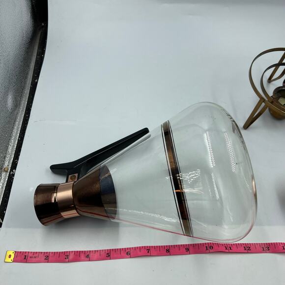 Vintage Inland Carafette Warmer Set Carafe & Warmer Copper 16oz MCM MidCentury - Picture 4 of 9
